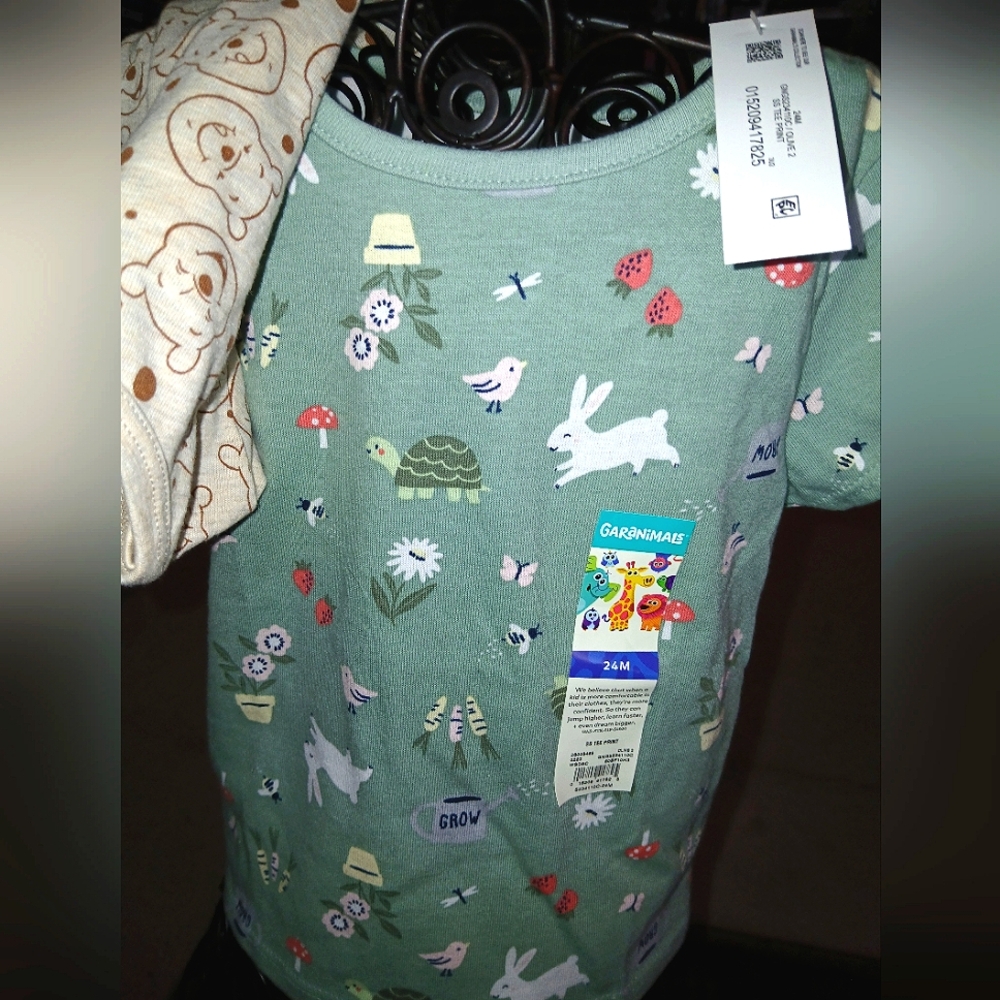 TWO BRAND NEW 24mos Baby Tees, Disney Baby/Garanimals